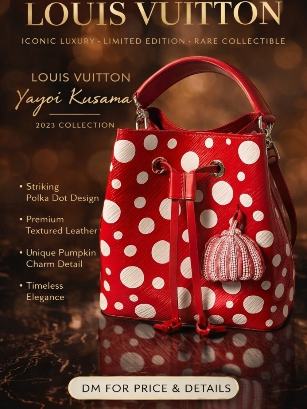 Louis Vuitton Red Polka Dot Drawstring Bag - Yayoi Kusama 2023